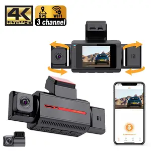 Mini araba dvr kara kutu 4k 3 kanal dashcam ön ve arka içinde wifi gps dash kamera 3 kanal 4k video kaydedici