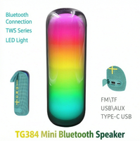 Haut-parleur avec lumière LED RGB, microphone intégré, batterie rechargeable - Idéal pour les fêtes et le home cinéma