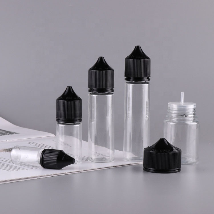 product-750-750 Hot Sale 30 ml 60ml 100ml 120ml V3 PET Plastic Dropper Bottle with Child Resistant Caps & Tamper Evident Break-Off Bands
