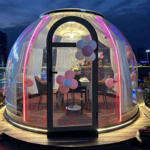 Dôme de <span class=keywords><strong>serre</strong></span> <span class=keywords><strong>grand</strong></span> format pour <span class=keywords><strong>le</strong></span> <span class=keywords><strong>camping</strong></span> en plein air, résistant au vent, en polycarbonate, imperméable, ignifuge, dôme géodésique rond transparent unique, tentes - Product Image 3