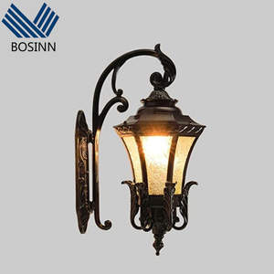Luz de pared de jardín, lámpara de pared para patio <span class=keywords><strong>exterior</strong></span>, decoración de Patio, acabado de bronce, <span class=keywords><strong>Exterior</strong></span> candelabro, Bombilla, iluminación de paisaje de patio - Product Image 1