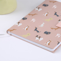 Agenda Journal intime personnalisé pour filles, joli carnet de notes avec impression de chiens de couleur rose, personnalisé