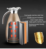 Carafe thermique en acier inoxydable pour eau chaude, carafe à eau isolée, Pots à café et bouilloire à thé