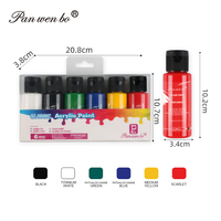 Peintures acryliques Panwenbo, 6 couleurs non toxiques, 60 ml, pour enfants, adultes, artistes, toiles, artisanat, peinture sur bois.
