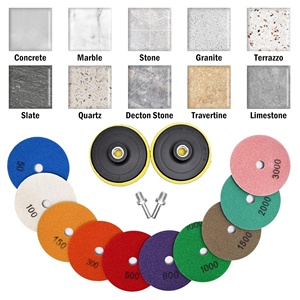 Almofada de polimento de diamante para pedra de moagem Grit50-6000 de apoio de gancho e laço, almofada flexível para seco e diamante - Product Image 6