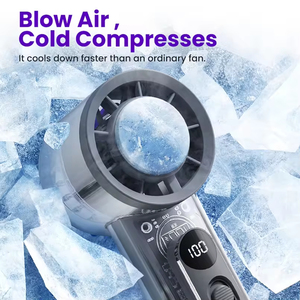 Nouveauté : Ventilateur portable à main avec écran LED, batterie 3000 mAh, logo personnalisé, rechargeable par USB, ventilateur turbo transparent à main - Product Image 3