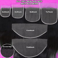 Großhandel 4x4 5x5 6x6 HD Lace Frontal Closure Transparente Schweizer Spitze Anbieter Filmtransparente Hochauflösende Dünne HD Lace Perücke