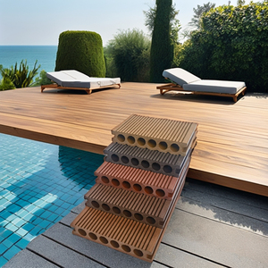 Phong cách hiện đại ngoài trời chống cháy chống thấm nước chống trượt WPC decking <span class=keywords><strong>Composite</strong></span> ứng dụng cho sử dụng ngoài trời - Product Image 2