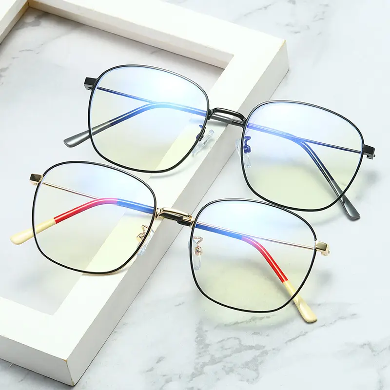 New fashion retro anti-blue light eyeglasses frame TR90 square frame plano computer optical manufacturers wholesale