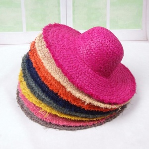 Hot Bán Mùa Hè 9 Colour Trống Raffia Rơm Thô Brim Mềm <span class=keywords><strong>Hat</strong></span> Bãi Biển Cho Phụ Nữ Mặt Trời Bằng Chứng - Product Image 1