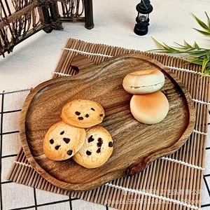High-end wooden <b>tray</b>, <b>tea</b> <b>tray</b>, stove, solid wood household cake and dessert <b>tray</b>, tableware and dessert plate - Product Image 1