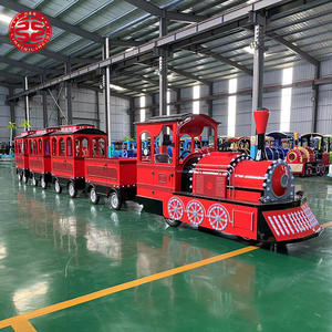 <span class=keywords><strong>Train</strong></span> miniature électrique sans rails de type Ghost Trackless-<span class=keywords><strong>Train</strong></span>, équipement de parc d'attractions Luna Park en fibre de verre - Product Image 3