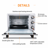 Four grille-pain multifonction à convection en acier inoxydable 36L avec fonction cuisson, compatible avec les normes françaises, appareil électroménager de comptoir