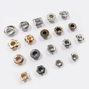 YN Special Shape Grommets Metal Eyelets Button Hot Sale Pentagram Hexagon Plum Blossom Rivet Brass Custom Shaped Eyelet