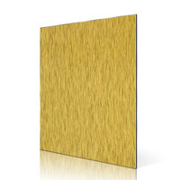 Panel Compuesto de Aluminio con Revestimiento de PE Alucobond con Acabado Cepillado Dorado/Plateado para Fachadas Exteriores, Láminas ACM