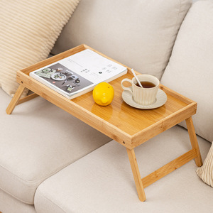 Bamboo Foldable Laptop Table 50x30x23 Cm Natural Wood Color For <b>Bed</b> <b>Sofa</b> Use - Product Image 1