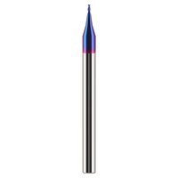 Micro-fraise à bout rond plat haute performance 65HRC en carbure nano bleu pour l'usinage de précision de l'acier trempé