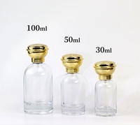 Flacon de parfum rond en verre de 30 ml, 50 ml, 100 ml avec pulvérisateur à pompe, atomiseur vide rechargeable pour huiles essentielles, fabrication de parfums DIY