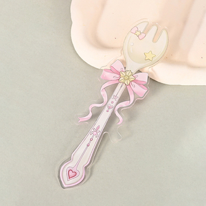 Custom New Creative Acrylic Transparent Cartoon Girl Heart Bow Badge Display Stand Card Stick <b>Millet</b> Photo Friend Gift - Product Image 2