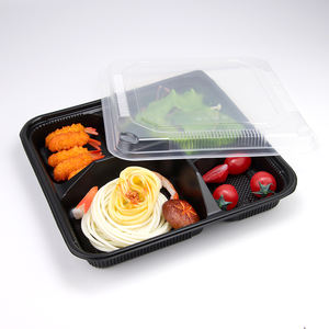 Boîtes à lunch à 4 compartiments de haute qualité Récipient alimentaire jetable en plastique personnalisable pour micro-ondes - Product Image 3