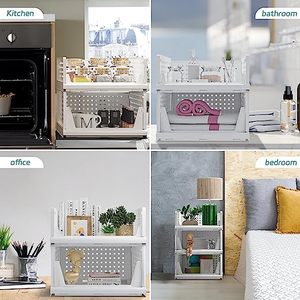 Wardrobe Organizer Stackable <b>Plastic</b> Storage Basket Bin Foldable Clothes Drawer Storage <b>Container</b> - Product Image 4