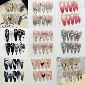<span class=keywords><strong>Uñas</strong></span> <span class=keywords><strong>Postizas</strong></span> de Almendra Hechas a Mano <span class=keywords><strong>con</strong></span> Diseño Tridimensional, Reutilizables, Venta al Por Mayor de Fábrica, Personalización Disponible - Product Image 6