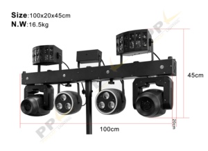 Faro mobile a doppia testa 100W <span class=keywords><strong>5</strong></span> in 1 con Zoom, Spot, Laser, <span class=keywords><strong>Par</strong></span>, Strobo, Derby per palcoscenico, discoteca, DJ e feste - Product Image 3