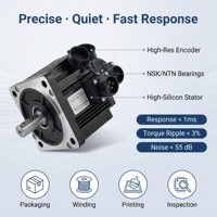 Vente directe usine : Ensemble moteur servo AC 80mm 1000W 220V haute vitesse 2500 tr/min avec encodeur magnétique 17 bits pour une grande précision