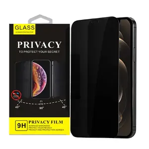 กระจกป้องกันแสงสะท้อนป้องกันการสอดแนมเพื่อความเป็นส่วนตัวเต็มรูปแบบสำหรับโทรศัพท์มือถือ iPhone 13 14อุปกรณ์ป้องกันหน้าจอกระจกเทมเปอร์สำหรับ iPhone 15 PRO MAX