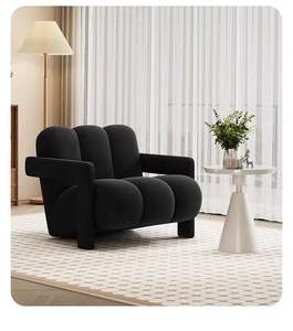 Nordic New Design Cream Style Modern Fabric Leisure Chair Lounge <strong>Armchair</strong> for Living Room Hotel <strong>Rest</strong> Area Beauty Salon - Product Image 3