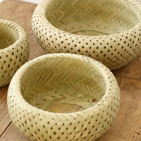 Panier en bambou écologique avec construction durable et non toxique pour le rangement à domicile, les pique-niques et l'organisation de la cuisine
