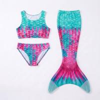 Maillot de bain une pièce pour filles, motif queue de sirène, imprimé animal, vêtements de plage, respirant, écologique, grande taille, pour enfants, Noël