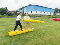 Jeu de pont gonflable pour enfants et adultes, jeu de team building et de sport avec sac de transport, certifié CE, 1,8 m x 0,5 m