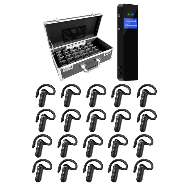 Wireless Tour Guide System Voice Audio Headsets and Transmitter Speaker for School Teaching Church Translation City Trip