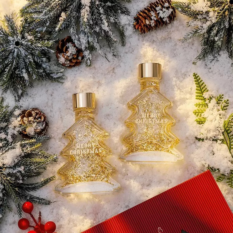 chrisma tree shaped juice bottles with cap