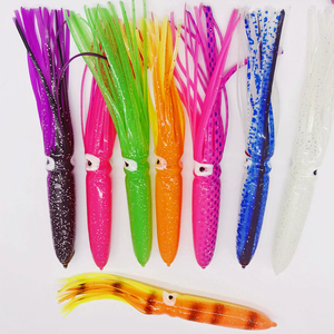 Leurre souple PVC 22cm, type calamar, à effet jupe et bulbe, lumineux, pour la pêche en haute mer au trolling, pour le <span class=keywords><strong>marlin</strong></span> bleu et le thon, pour la pêche au gros gibier - Product Image 4