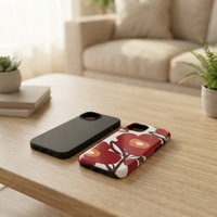 Coque de téléphone 2-en-1 détachable par sublimation pour iPhone 16 17 18 Pro Max, motif cerise et fleurs roses, impression par transfert thermique