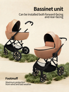 <span class=keywords><strong>Passeggino</strong></span> 3-in-1 con <span class=keywords><strong>Culla</strong></span> e Seggiolino Auto - <span class=keywords><strong>Passeggino</strong></span> Pieghevole per Neonati con Seduta Reversibile - Product Image 3