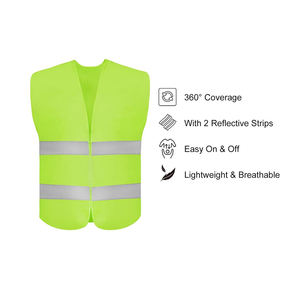 Chaquetas reflectoras amarillas de poliéster Chaleco reflectante Chaleco de seguridad de tela con tiras reflectantes - Product Image 6