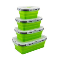 Boîte à lunch pliable en silicone pour enfants, pour les étudiants, 5 pièces