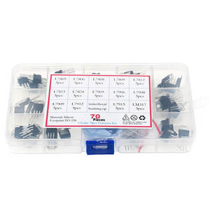 Kit de régulateur de tension à 14 valeurs L7805/7806/7808/7809/7812/7815/7824/7905/7906/7908/7909/7912/<span class=keywords><strong>7915</strong></span>/LM317 - Product Image 1