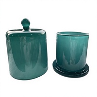 Tasse en verre faite à la main d'aromathérapie de bougie de pierre de diffuseur avec le couvercle en verre