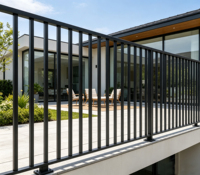 Balustrade verticale mince pour extérieur d'appartement, garde-corps en aluminium couleur personnalisée pour la protection de la sécurité des balcons des immeubles de grande hauteur