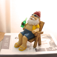 Gnomes de jardin amusants personnalisés, gnomes relaxant sur une chaise longue, ensemble de gnomes de jardin pour la décoration de la maison, décoration de jardin féerique