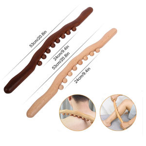 Bastone Gua Sha in Legno, Strumento per Massaggio Corpo con 8 Sfere, Massaggiatore Manuale per Addome e Cellulite, per Alleviare il Mal di Schiena, Coppa per Massaggio in Legno - Product Image 1