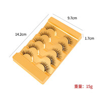 5 paires de faux cils 5D demi-œil, tige noire, style renard, volumineux, multi-couches, en grappes