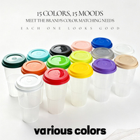 Couvercle jetable en plastique de 90 mm, anti-fuite, moulé par injection, pour gobelets PP plats, pour thé au lait et boissons froides, couleurs variées