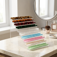 Règle de Mahjong Magnétique en Acrylique de Luxe Personnalisée, Poussoir de Tuiles à Bord Droit, 17,5-20 Pouces, pour 4 Joueurs, Écologique, Durable, Portable, pour Poker