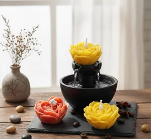 Hermosas Velas Aromáticas de Parafina con Aroma a Especias, Hechas a Mano, con Forma de Flor, Ecológicas, Decorativas para Bodas - Product Image 2