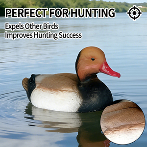 Décoy de canard roux flottant de 14 pouces en plastique PE durable, réaliste, ornement d'oiseau aquatique pour la décoration de lac, étang et jardin - Product Image 1